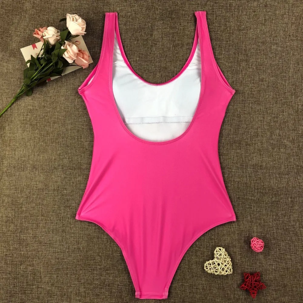 FREE SHIPPING Sexy Black Pink One Piece Swimsuit Women Cute Ice Cream ...