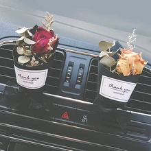 Интерьер Авто вентиляционное отверстие украшения сушеная консервированная роза цветок ширины вентиляционное отверстие орнамент Красивый креативный домашний декор