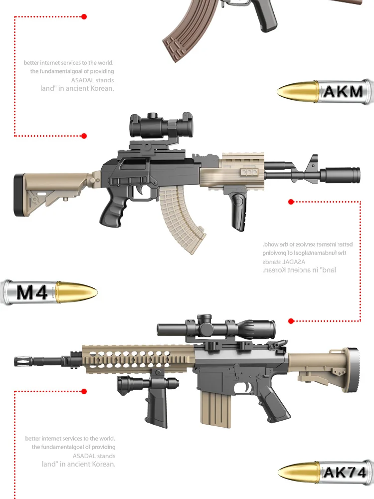 Modelo de Arma Armas de Simulação Modelo de Montagem de Plástico para a Figura de Ação Ak47 Ak74 Akm Arc m4 M16 Pintura Militar 6 Pçs - Set 1:6 3 AK47 AK74 AKM ARC M4 M16 Pintura