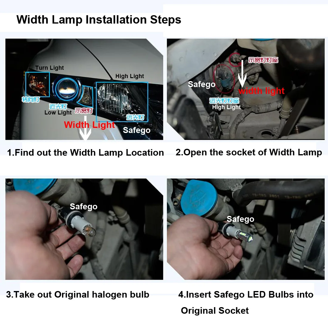 Автомобисветодиодный светодиодные лампы Safego T10 W5W Canbus 194 168 без ошибок 10 smd 5630