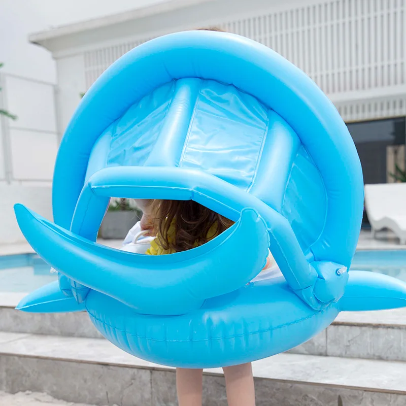 Bebê Inflável Piscina Flutuante com Sombrinha Ride-On