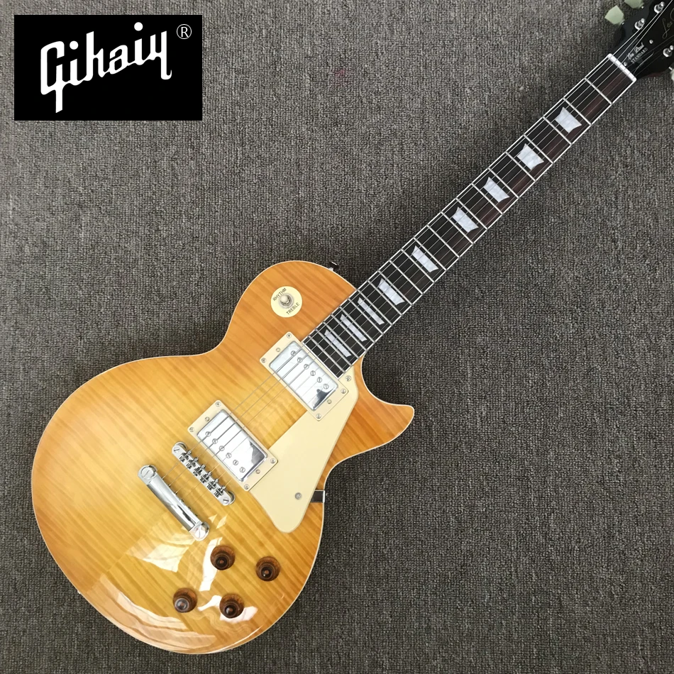 

High quality hand-made electric guitar, honey burst maple top red back electric guitar with Rosewood Fingerboard, free shipping1