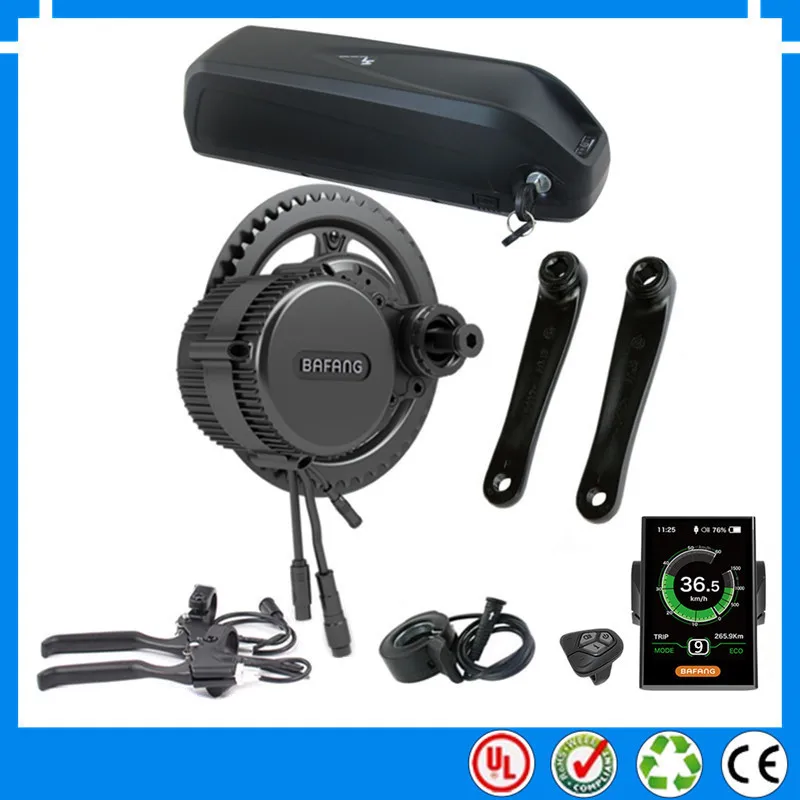 

EU US No tax BBS02B BBS02 Bafang 48V 750W mid drive electric motor kit with 48V 52V 13AH 17.5Ah Li-ion down tube ebike battery