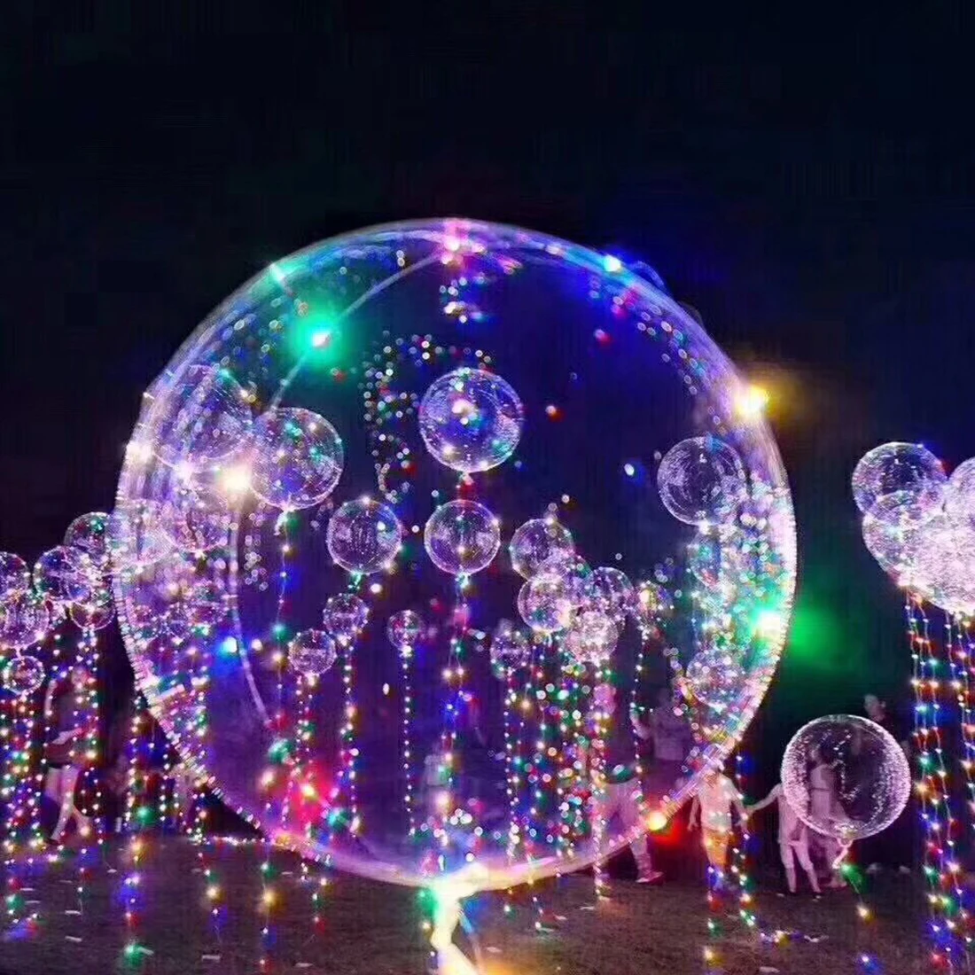 

Clear Latex Balloon with Led Strip 3M Copper Wire Luminous Led Balloons for Wedding Decorations