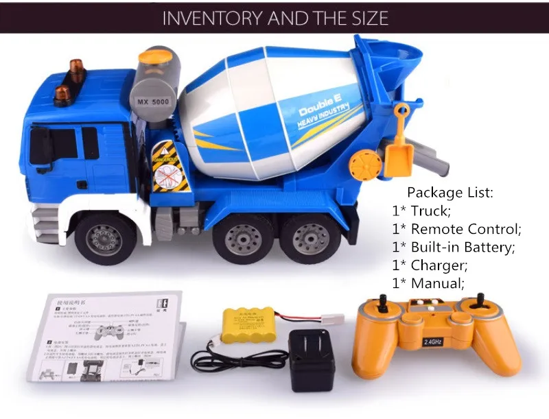 Большой электрический пульт дистанционного управления модель смесителя 2,4 г имитационное Освещение Голосовое Беспроводное управление RC роликовый грузовик цементный миксер игрушка подарок