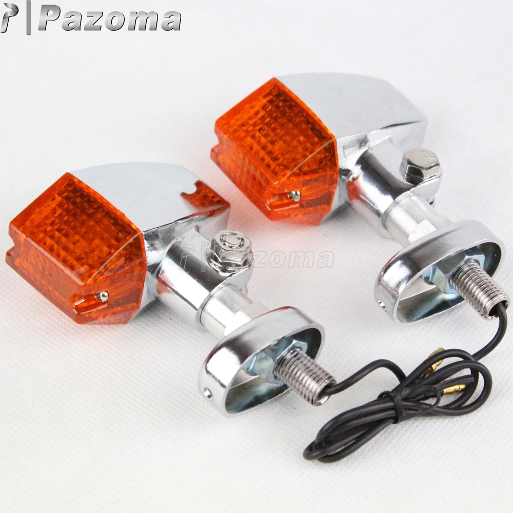 

Vintage Chrome Motorcycle Turn Signal Light 12V Aluminum Motor Winker Lamp 10mm Hole Fairing Flashers