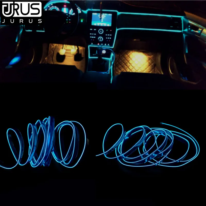 JURUS 2Meter Flexible Neon Light Rope Glow El Wire Flat Atmosphere font b Lamps b font
