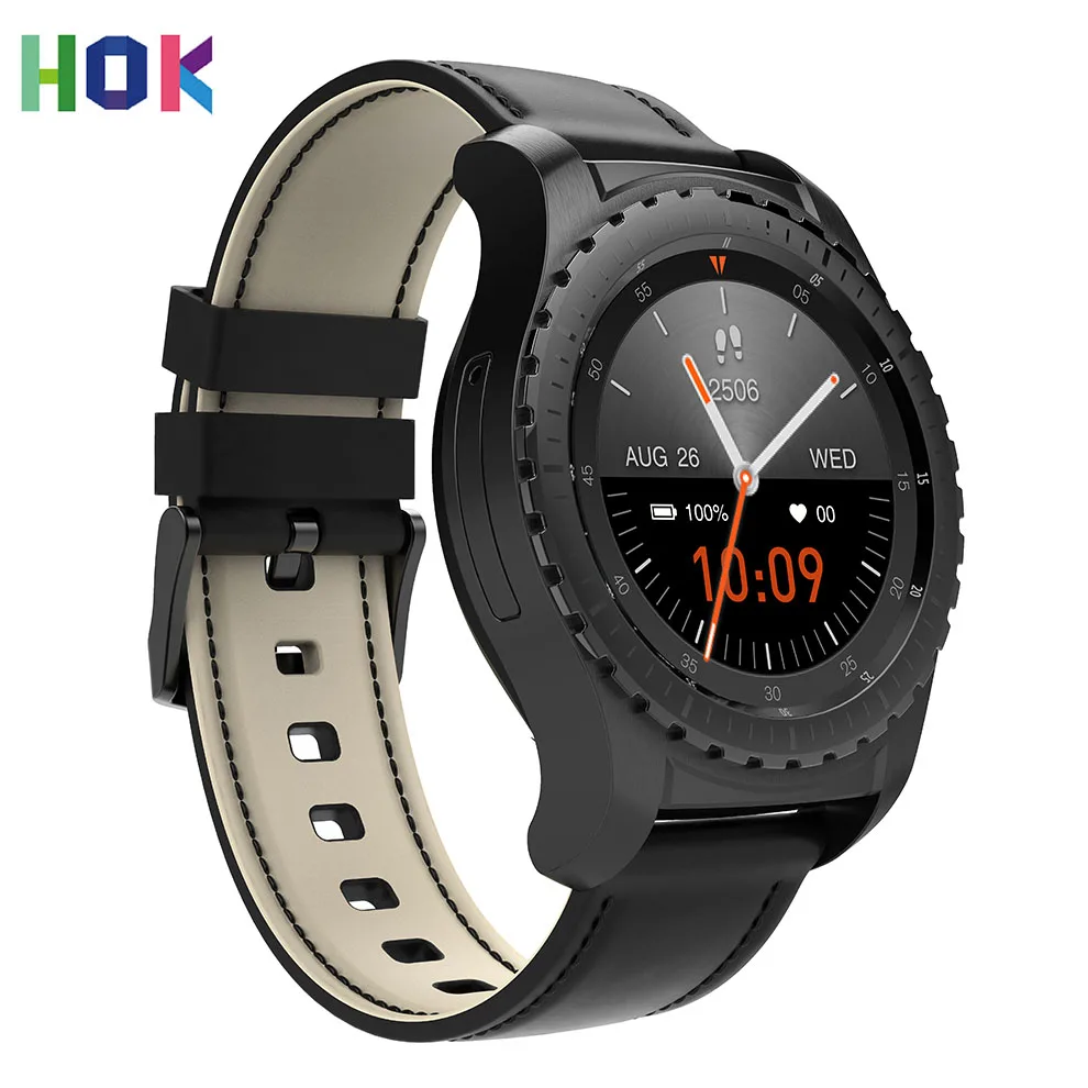 

HOK HK28 Bluetooth 4.0 Smart Watch Support SIM TF Card Heart Rate Monitor Pedometer MTK2502 Smartwatch For Android IOS Phone