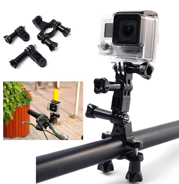 

Bike Motorcycle Handlebar Seatpost Pole Mount Holder + 3 Way Adjustable Pivot Arm for Gopro Hero 5 3 3+ 4 SJCAM