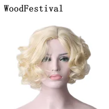 WoodFestival Woman Heat Resistant Brown Black Short Blonde Wig Synthetic Hair Curly Cosplay wigs Women WoodFestival Woman Heat Resistant Brown Black Short Blonde Wig Synthetic Hair Curly Cosplay wigs Women