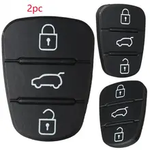 2 Pcs 3 Buttons Rubber Pad Key Shell For Hyundai I30 IX35 Kia K2 K5 New Replacement Flip Remote Car Key Fob Case Cover