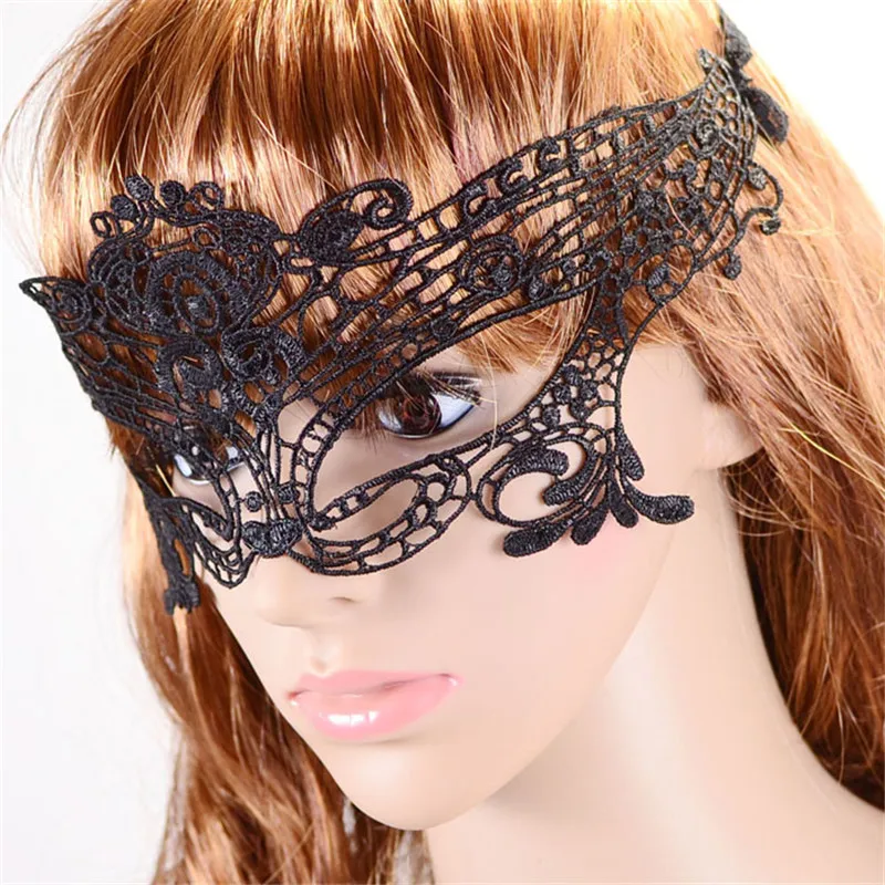 

Half face Sexy Black Lace Mask Mysterious Retro female Masks Halloween Carnaval Easter Fancy Party Dress Venetian masquerade