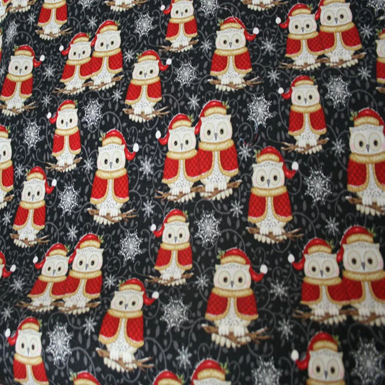 110 см ширина мультфильм Совы печать тонкая импортная хлопковая ткань для ребенка материал для вышивания крышка шитье Рождество День Decoration-BK445