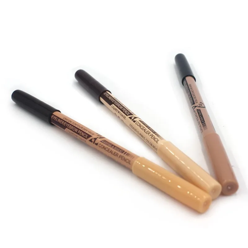 1PC New Professional 2 in 1 Double-end Make Up Waterproof Eyebrow Pen + Foundation Base Contour Makeup Face Concealer Pencil