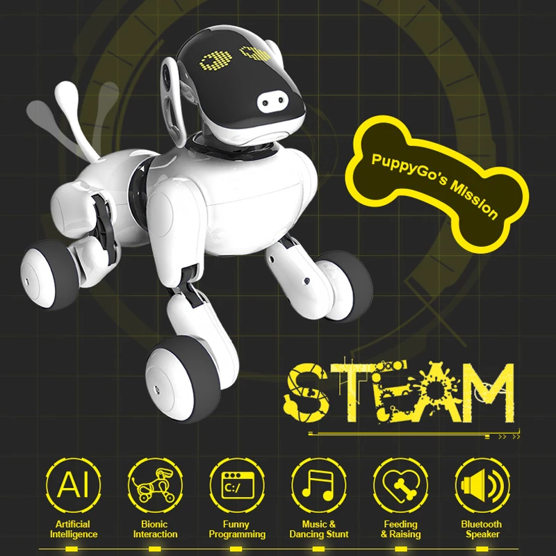  HeLicMax AI Dog Robot Toy 1803 APP Control Bluetooth Connection Smart Electronic AI Pet Dog Toy For - 32909455508