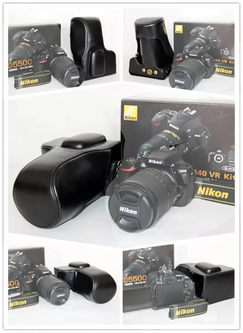 1 шт. PU кожаный чехол для камеры чехол для Nikon D5500 D5600 с 18-140 или 18-135 или 18-55 или 18-105 или 18-200 мм объектив