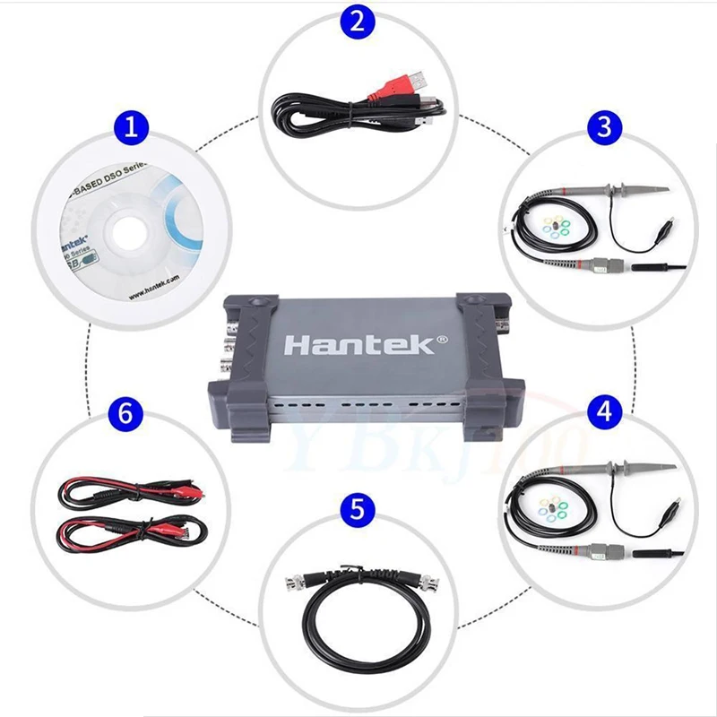 Hantek 6204BD цифровой осциллограф 4 канала 200 МГц Ручной USB, PC Osciloscopio+ 25 МГц генератор сигналов