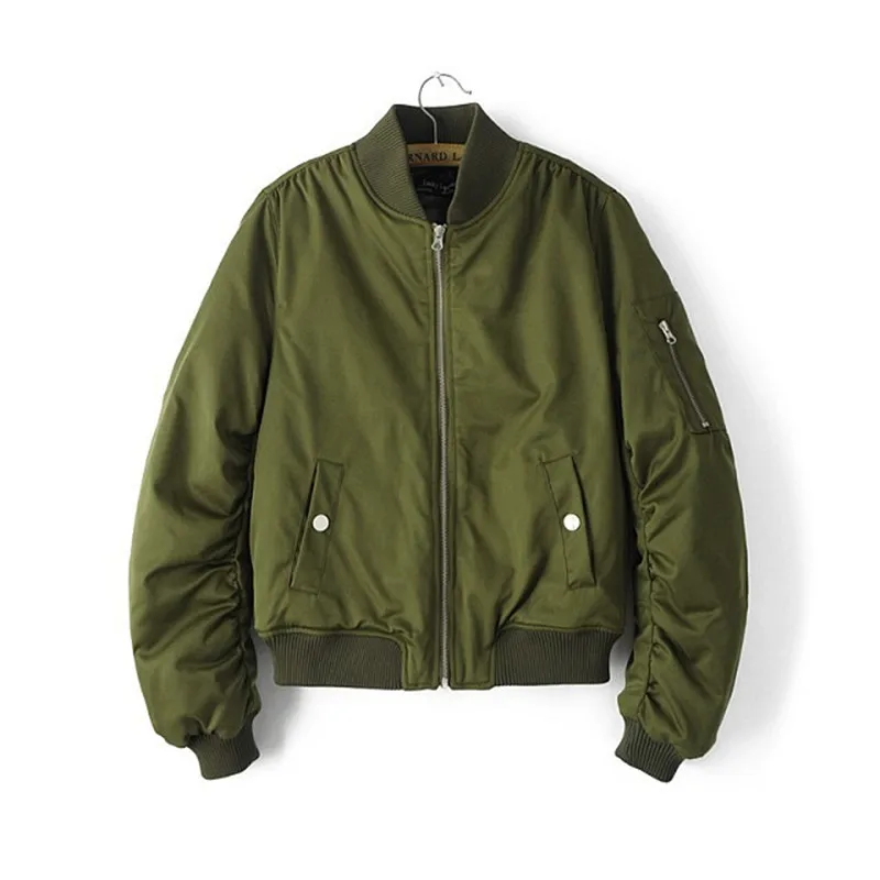 Fashion 2016 Autumn Winter Flight Army Green Bomber Women Jacket Women's Coats Clothes Bomber 