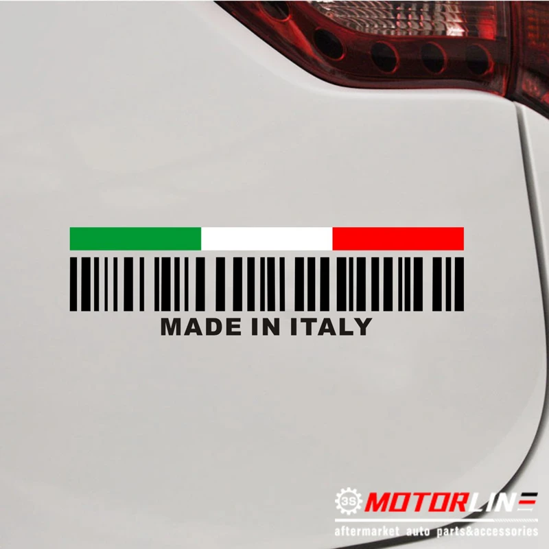 

UPC Barcode Made In Italy Italian Flag Funny Decal Sticker Car Vinyl pick size no bkgrd