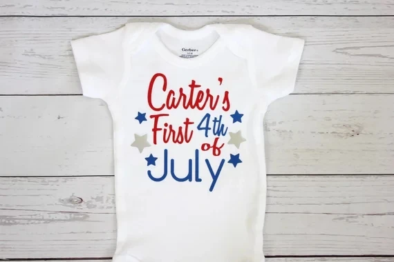Одежда для маленьких мальчиков и девочек с надписью My first 4th of July боди цельный