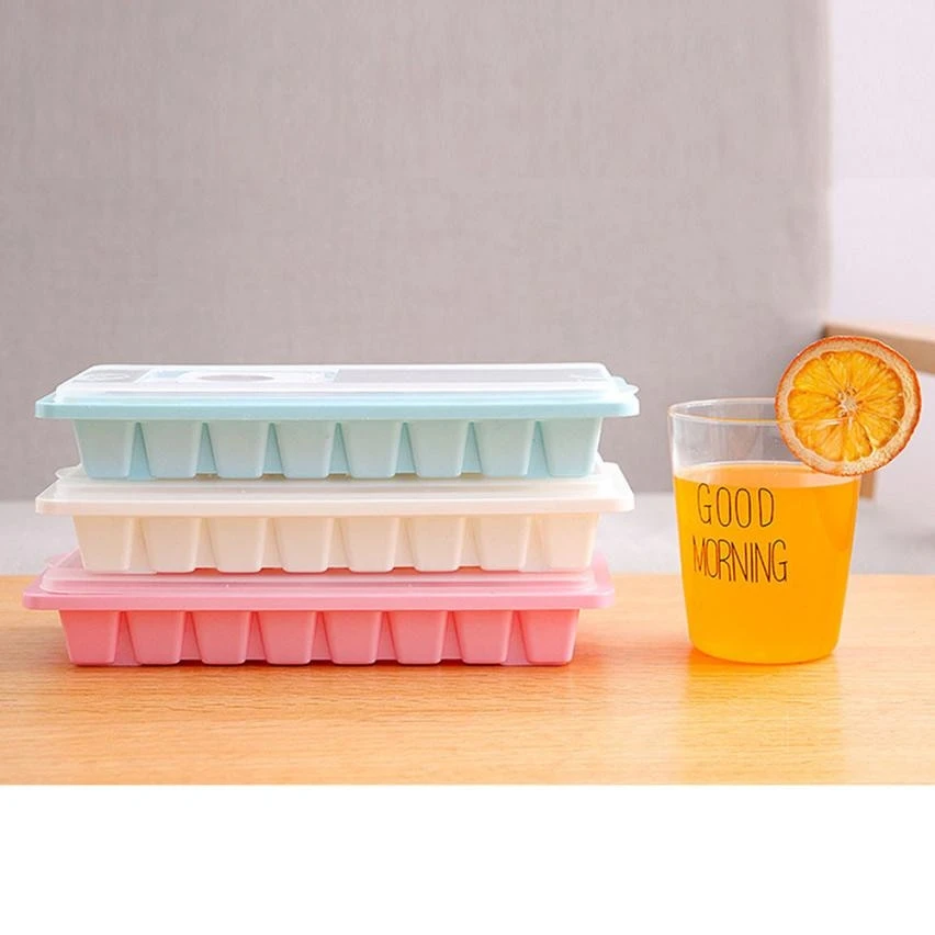 16 полости льда Куб лоток коробка с крышкой крышка напиток желе морозильник плесень производитель DIY бар кухонные инструменты