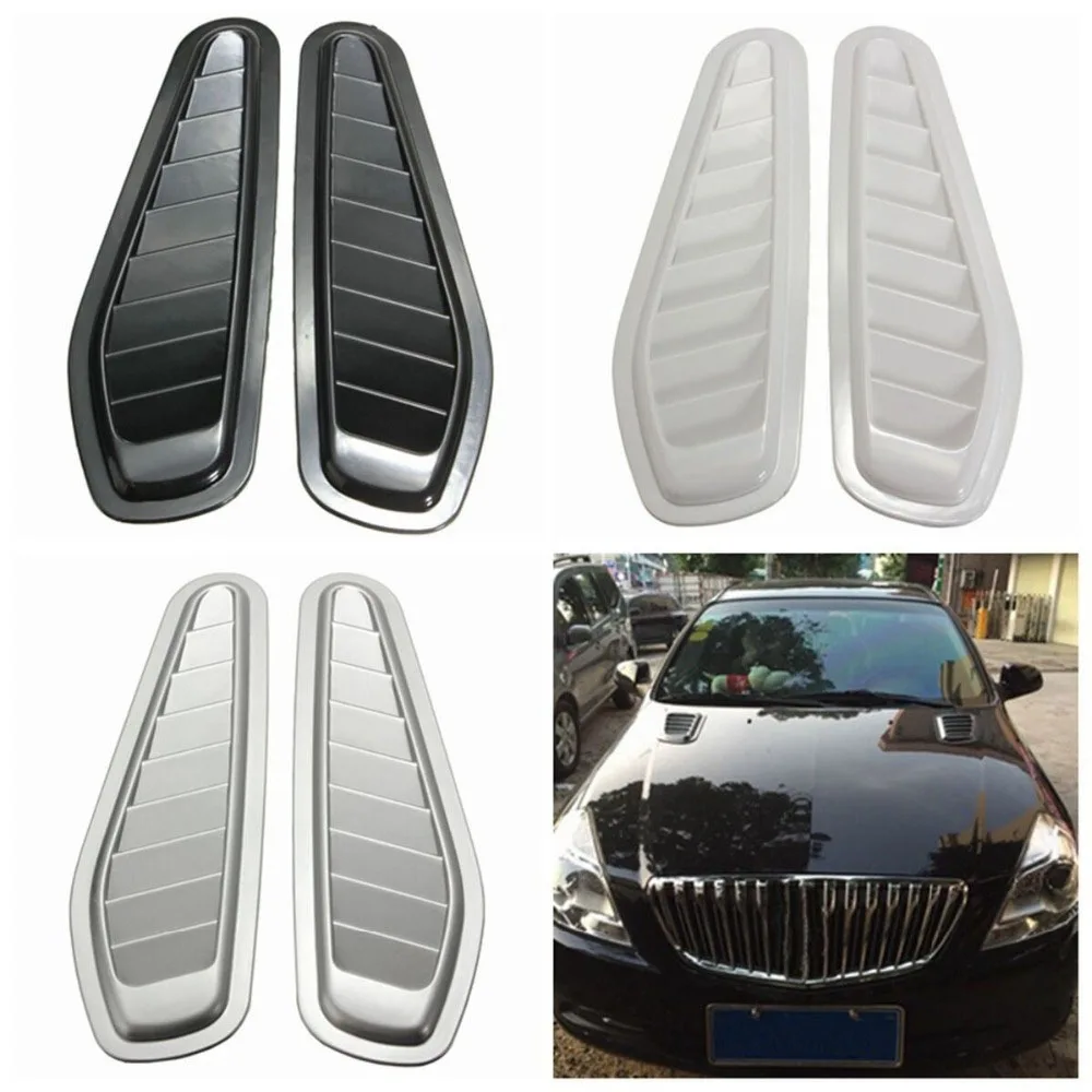 

SEKINEW 1 Pair Car Auto Decorative Air Flow Intake Scoop Turbo Bonnet Vent Cover Hood For Fender Black /White /Grey Car Styling