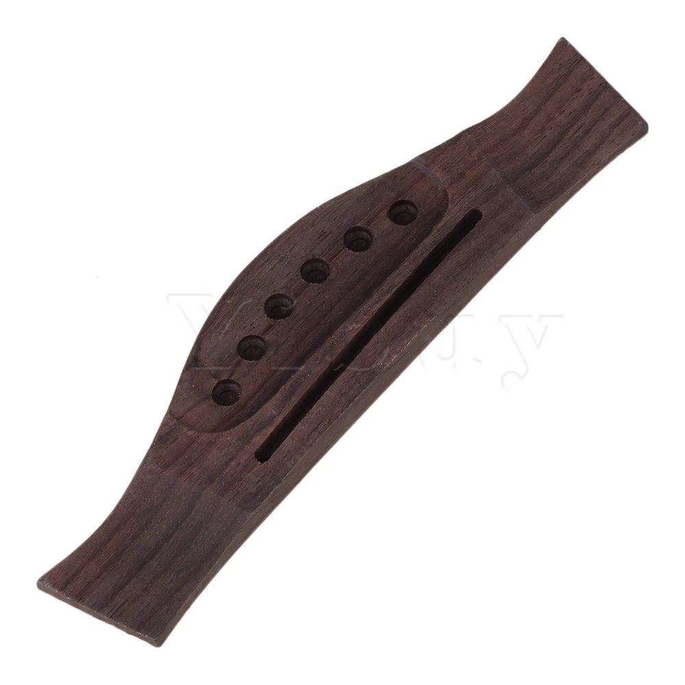 Yibuy 6 String Saddle Bending Acoustic Guitar Bridge Rosewood Tailpiece