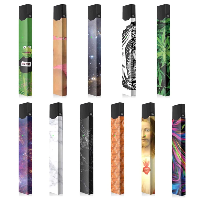 

Fashion Ultra-thin 2.5D Stereo Sticker For JUUL Electronic Cigarette Host Sticker With 11patterns Vape Skin Stickers