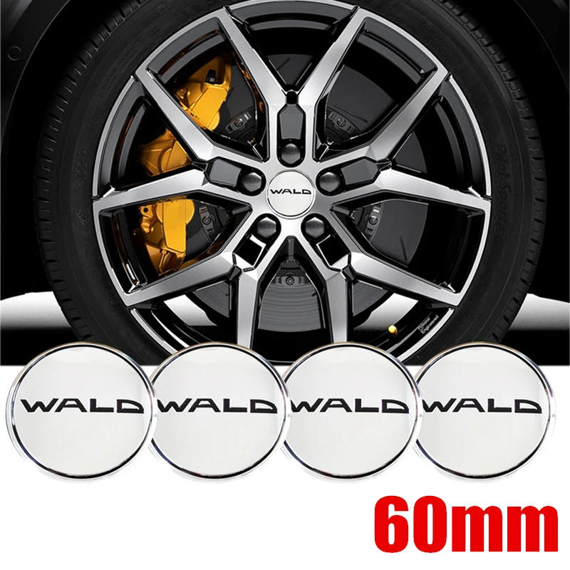 4 шт. WALD 60 мм хром колеса Центр Наклейка сплав обод значок Стикеры для Audi A5 A6 A7 стайлинга автомобилей