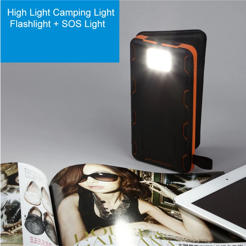 8000mAh Solar Power Bank External Battery Pack Folding Solar Panel Powerbank Qi Wireless Charger Phone Charger Poverbank