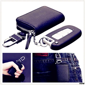 

car Leather Men Key Keychain Cover Case box Purse for Nissan Altima 370Z Xmotion X-Trail Qashqai NISS LIVINA MARCH X-TRAIL