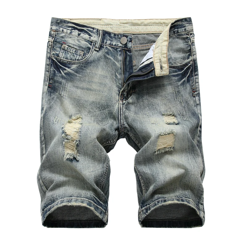 Летние новые модные мужские джинсовые шорты, высококачественные хлопковые мужские шорты, повседневные тонкие модные мужские шорты большого размера ZZG58