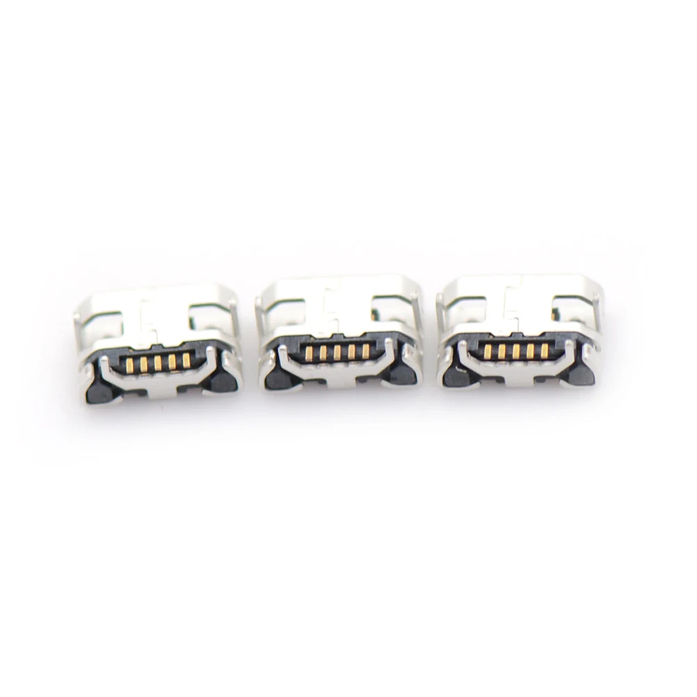

10PCS 5Pin SMT SMD Socket 4Legs DIP Soldering Connector Micro USB Data Type B Female Jack Plug Flat mouth