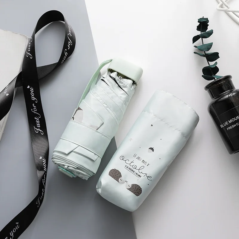 light green Мини Карманный Детский зонтик, детские маленькие зонты, непромокаемые зонты для мальчиков и девочек, удобные детские зонты для путешествий - Цвет: light green