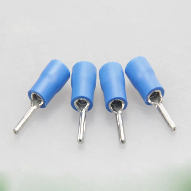 PTV series 100PCS/Bag  Insulated Pin terminals 4.9mm2 Cable Connector wire terminals Needle Shaped Pre-insulating terminal blue