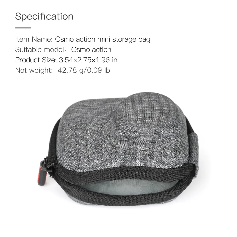 Lightweight Mini Storage Compact Size Sport Carry Pouch Case Bag Storage Box Suitable Wear-resistant For OSMO Action Camera-9