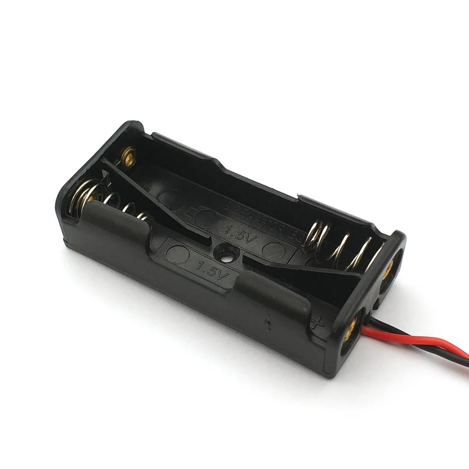 

Black Plastic Battery Case Holder Wire 2 x 1.5V AAA