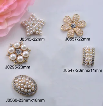 

(J0681)100pcs/lot ,mix style light gold plating,metal button rhinestone accessories for hair accessory handmade