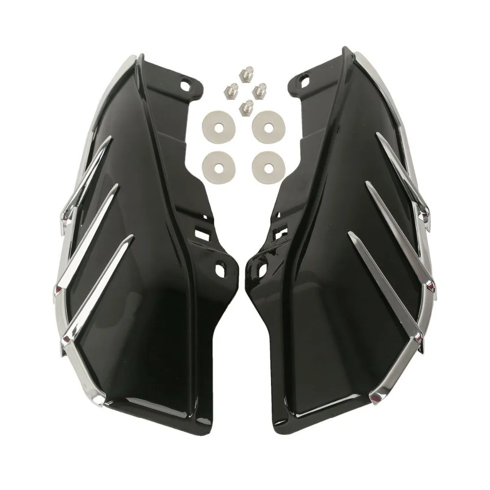 

Black Chrome ABS Mid-Frame Air Deflector+Trims For Harley Touring Road Glide Ultra Limited Electra Street Glide FLTR FLHX 09-16