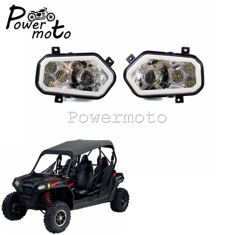 

Motorcycle LED Retro Headlight Front Headlamp UTV ATV For Polaris Ranger RZR 800 900 4 XP EFI Sportsman 2011-2014