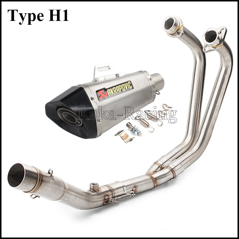 MT-03 MT03 мотоцикл Akrapovic глушитель выхлопной трубы полная система скольжения Передняя средняя труба для Yamaha R3 YZF R25 - Цвет: Type H1