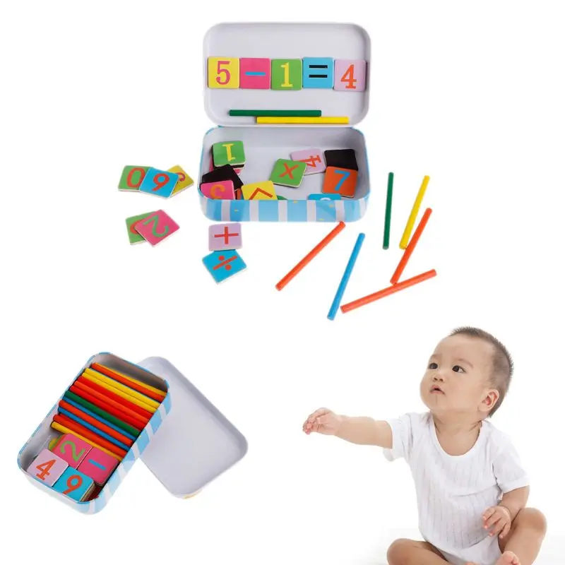 

82pcs Wooden Magnetic Stick Puzzle Math Education Toys Baby Toy Counting Number Calculate Learning Game Kids Gifts