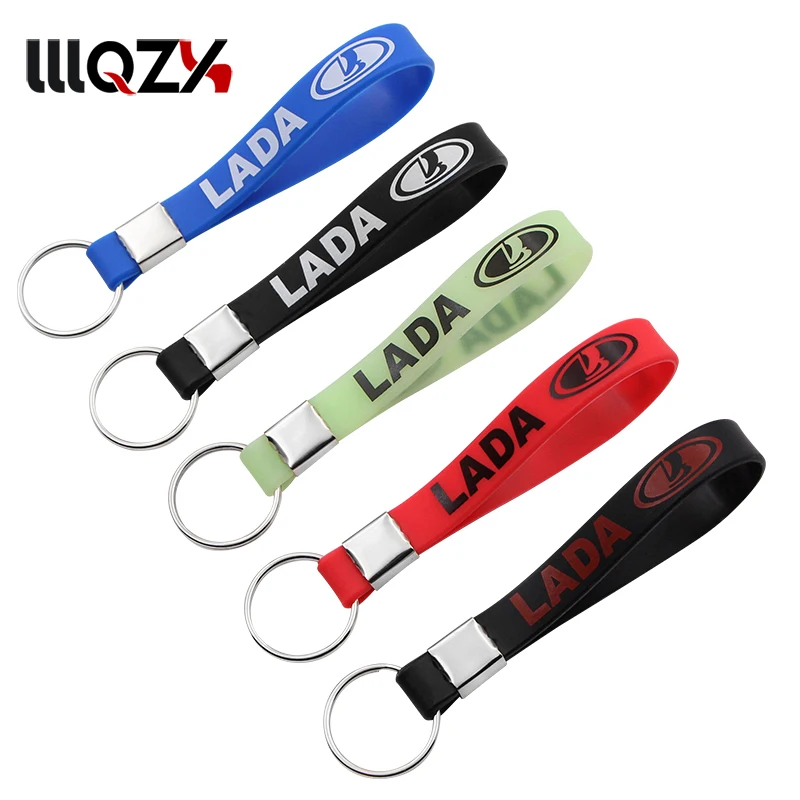 

Car Styling Silicone Car Keychain Key Chains Rings Car Logo Keyring for Lada Niva Kalina Priora Granta Largus Vaz Samara 2110