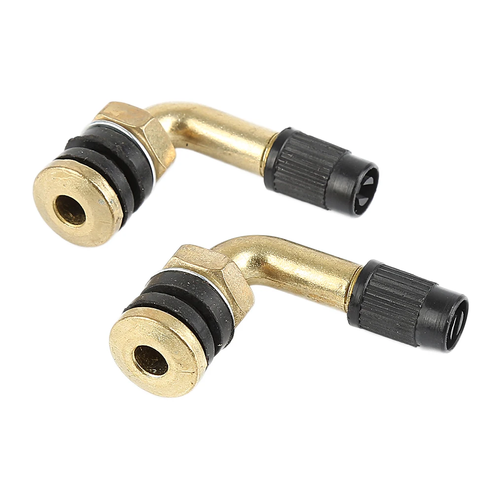 

2pcs 90 Degree Angle Brass Air Tyre Valve Schrader Valve Stem with Extension Adapter for Car Truck Motorcycle