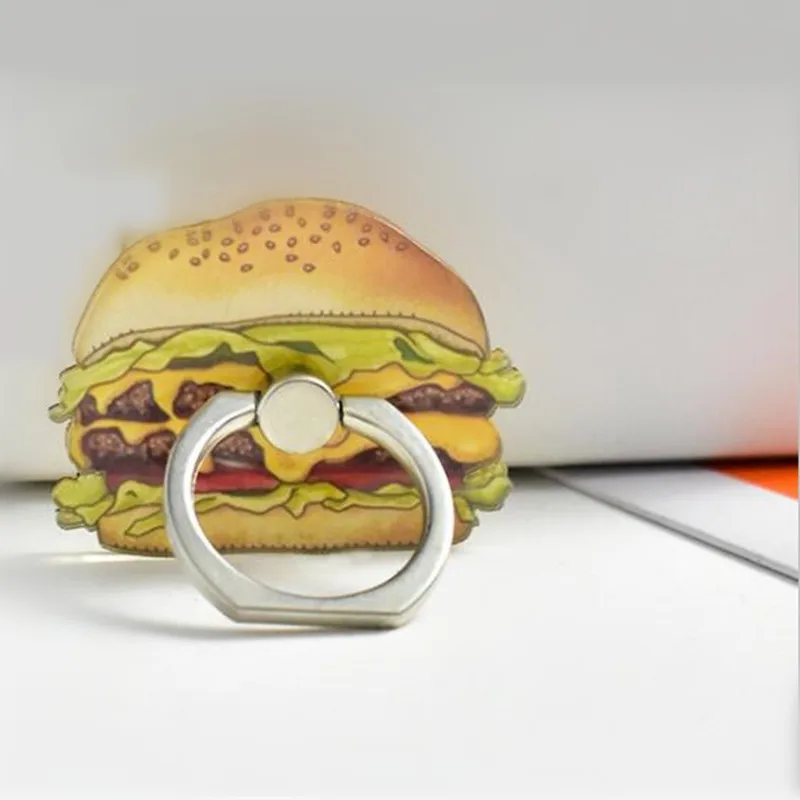 UVR 360 градусов еда картофель фри бургер пончик палец кольцо смартфон Стенд держатель Мобильный телефон Снеговик Держатель для всех телефонов - Цвет: A
