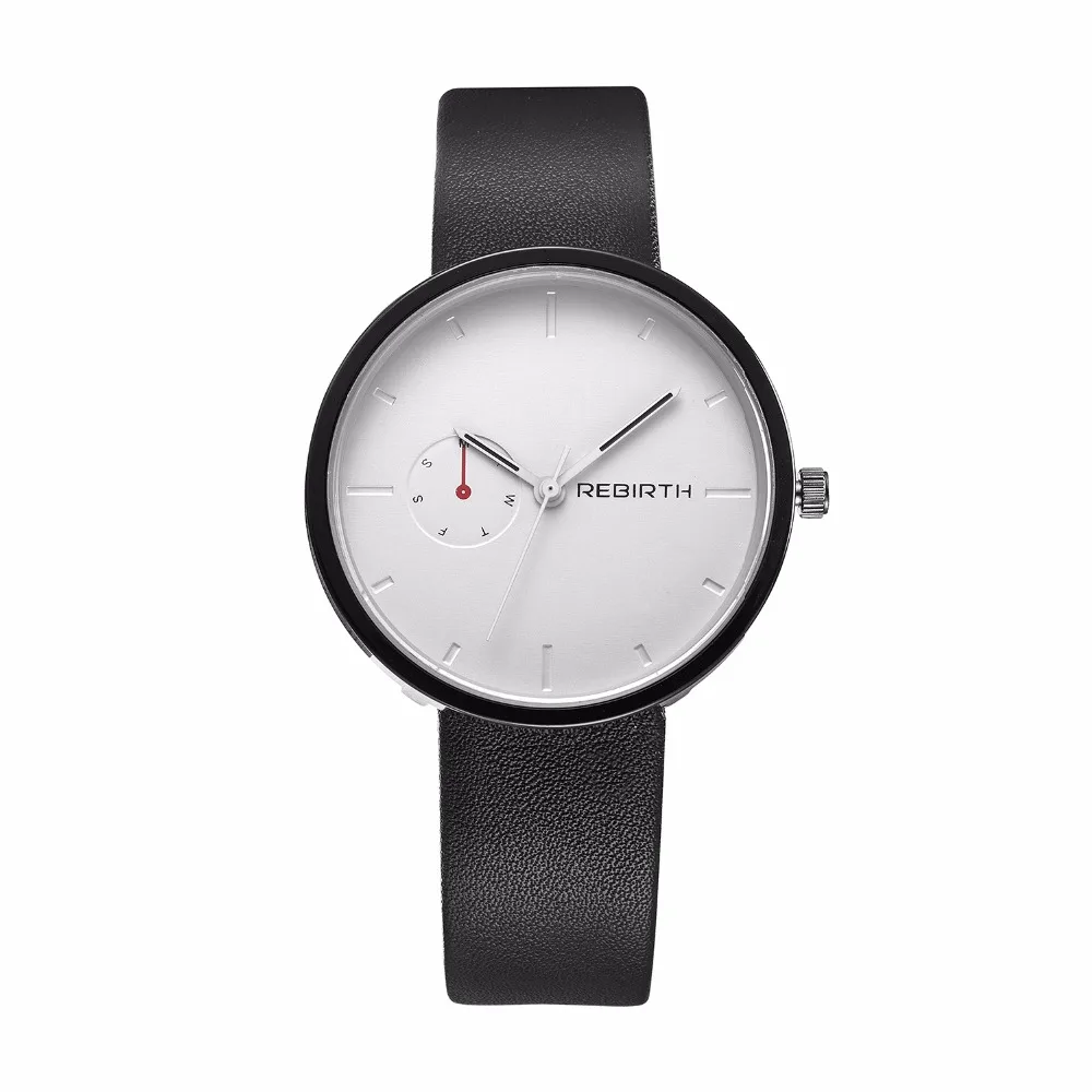 

REBIRTH Men Women Watches Lovers Casual Mens Watches Ladies Top Brand Luxury Quartz Leather Strap Clock Sport Male Clocks 003A