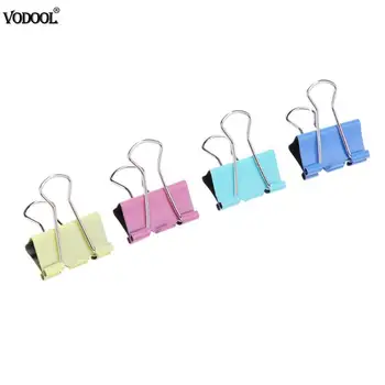 

60pcs/set 15mm Colorful Stainless Steel Binder Clips Paper Clip Stationery
