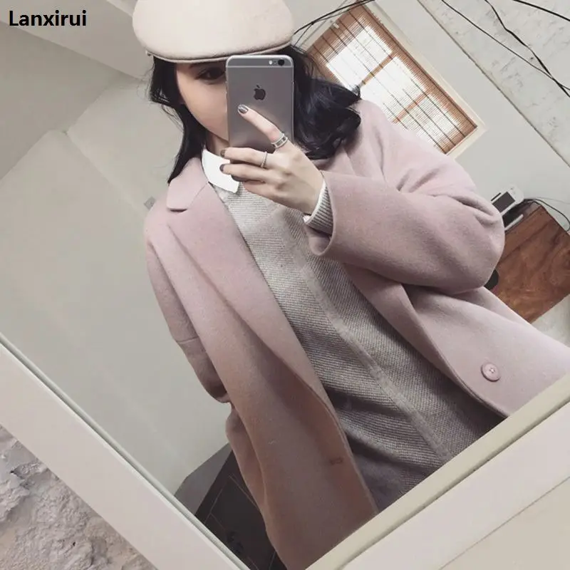 New 2018 spring autumn women jacket long coats female Blends woolen warm overcoat ladies Fashion casual coats AC345 Coats