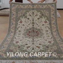 Yilong 6'x9' Восточный ковёр из шелка и шерсти ручной работы изысканное традиционное шерстяное машинное кружево ковер(1458