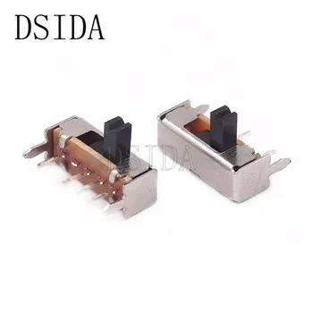 

10Pcs SK13D07VG4 SK13D07 DC 50V 0.5A 4Pin PCB 3 Position SP3T 1P3T Mini Slide Switch Right Angle 4MM handle high